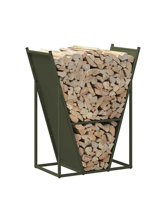 vidaXL Lemn Raft Depozitare lemne 69.5x35x81cm Verde
