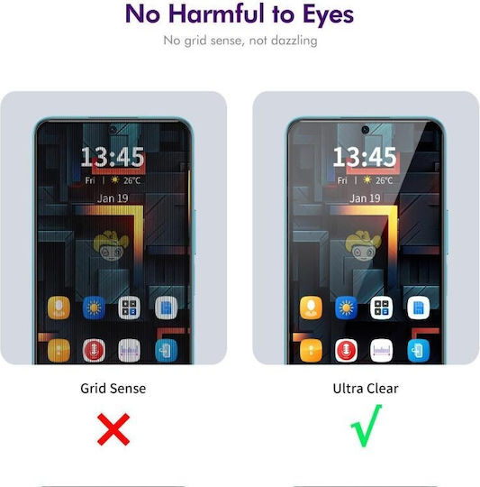 Privacy Full Face Tempered Glass Μαύρο (Redmi Note 14 4G / Redmi Note 14 5G / Poco M7 Pro)