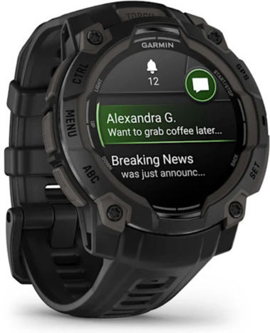 Garmin Instinct 3 AMOLED Aluminium 45mm Waterproof Smartwatch with Heart Rate Monitor (Black with Black Band)
