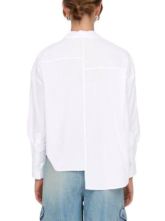 Only Women's Long Sleeve Shirt White (bright-white)