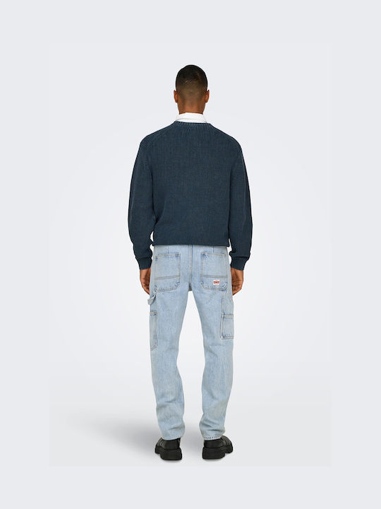 Only & Sons Pantaloni Jeans pentru Bărbați cu Croială Regular Denim albastru deschis