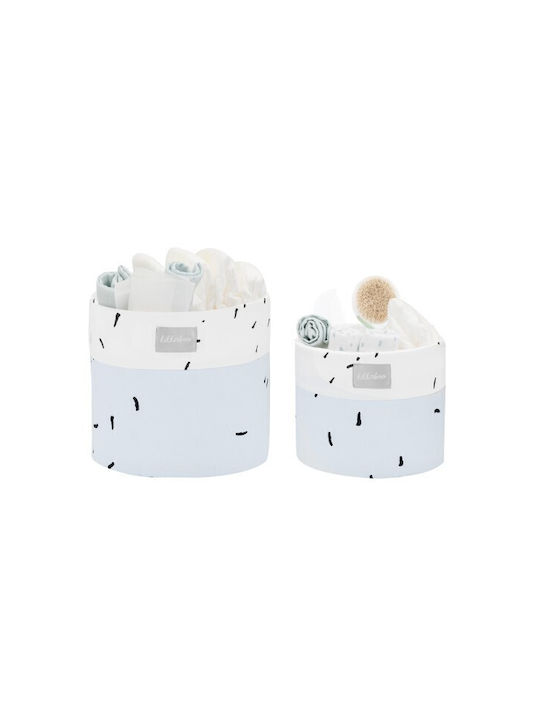 Σετ Καλάθι Καλλυντικών Μωρού 2 Τμχ 22cm 18cm Bear Me Blue