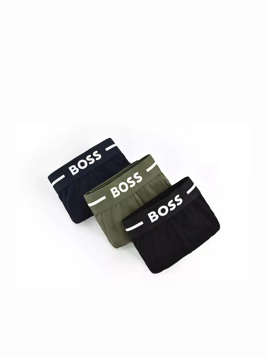 Hugo Boss Slipi bărbătești 3Pachet Black, Olive, Blue