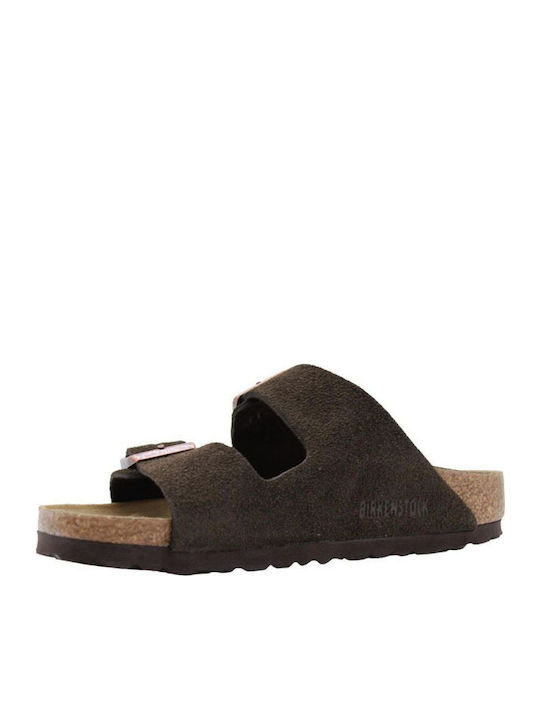 Arizona Leder Flache Sandalen für Damen Anatomisch in Braun Farbe