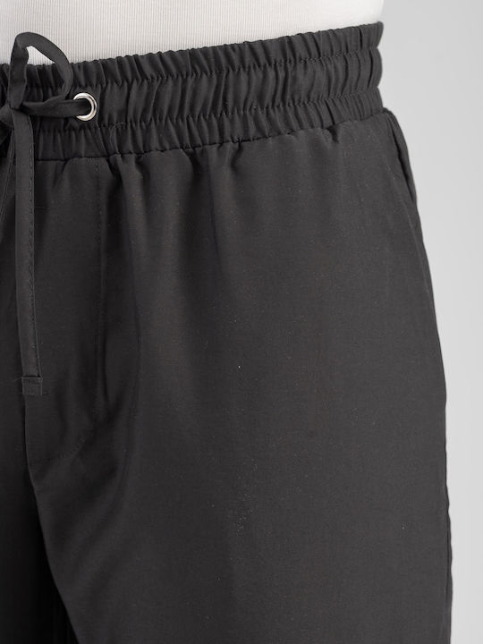 Παντελόνι Ελαστικό σε Loose Εφαρμογή Black Μαύρο