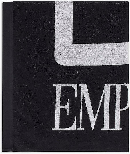 Emporio Armani Πετσέτα Θαλάσσης Βαμβακερή Μαύρη 100x170εκ.