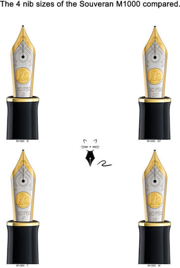 Pelikan Souveran Πένα Γραφής Medium με Μαύρο Μελάνι
