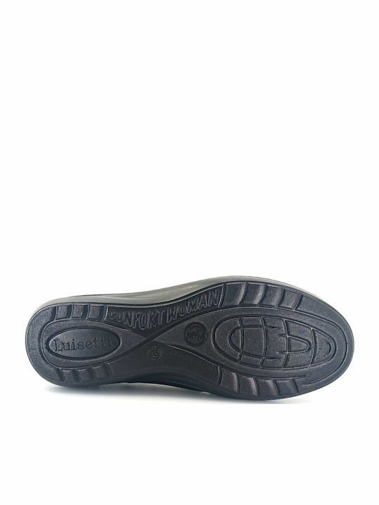 Leder Damen Mokassins in Schwarz Farbe