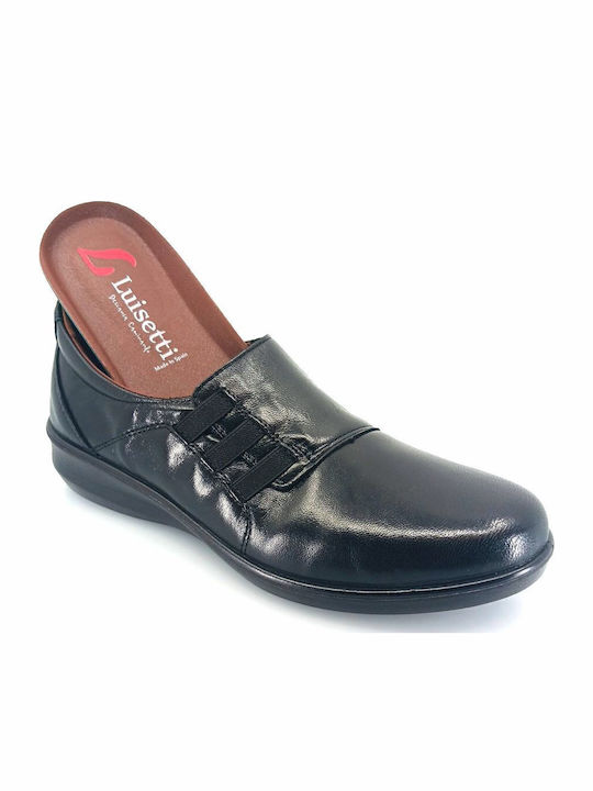 Leder Damen Mokassins in Schwarz Farbe