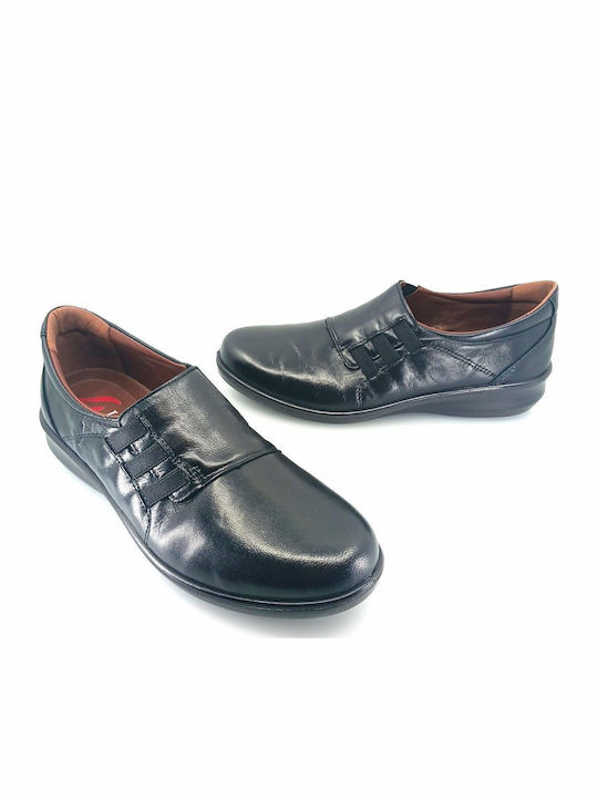 Leder Damen Mokassins in Schwarz Farbe