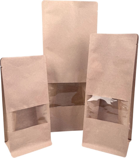 thessPACK Doy Pack Σακουλάκι Χάρτινο Kraft 100τμχ για Διάφορες Χρήσεις Με Παράθυρο 23x10cm