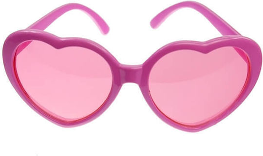 Pink Heart Plastic Glasses