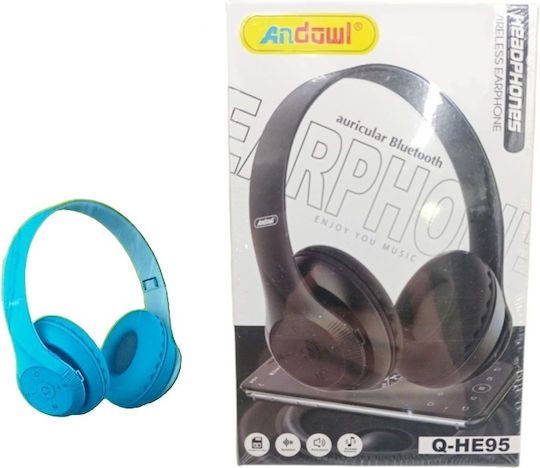 Andowl Q-HE93 Ασύρματα Bluetooth On Ear Ακουστικά Γαλάζια