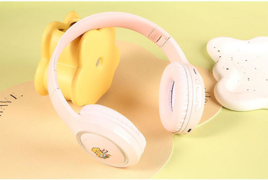 Gjby CA-044 Безжични Bluetooth On Ear Слушалки с 10 часа Работа Розови