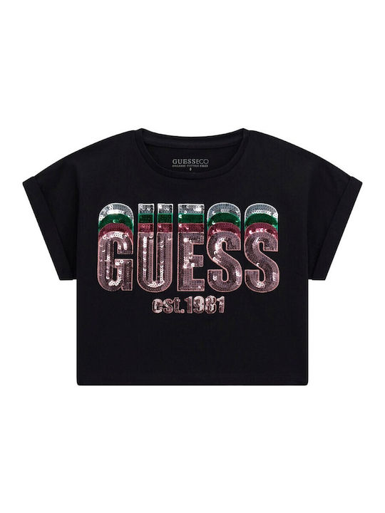 Kids' Crop Top Short Sleeve Black