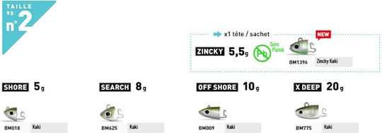 Μολυβοκεφαλή Fiiish Black Minnow No2 90mm Zincky Kaki 6gr Bm1396