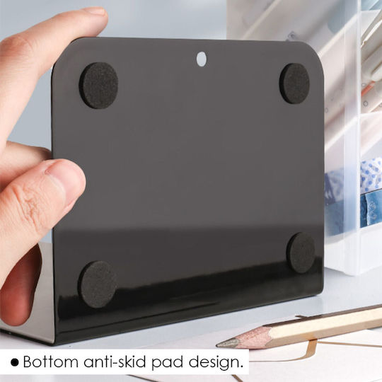 Foska Metal Bookend 13.5x10x20 Cm Black 1 Pc Bs2013