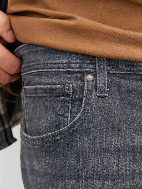 Ανδρικό Παντελόνι Τζιν Ελαστικό με Slim Tapered Εφαρμογή Μαύρο