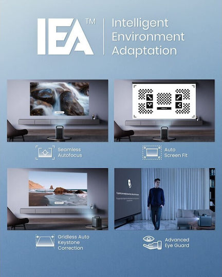 Nebula by Anker Cosmos Laser D23503F2 Mini 3D Projector DLP 4K Ultra HD Laser με Wi-Fi και Ενσωματωμένα Ηχεία