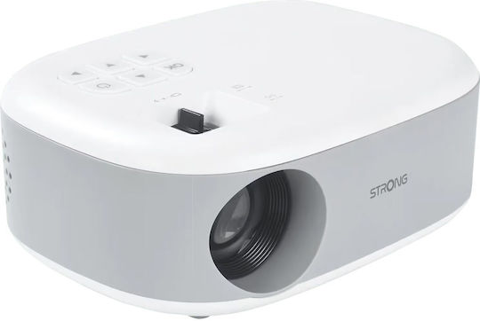 Strong N1 Mini Proiector LCD HD Lampă Simplă cu Wi-Fi și Difuzoare Incorporate Alb
