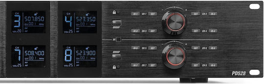 Power Dynamics PD528 Комплект Безжично Микрофон Ръчно изработено за Вокали в Черен Цвят 8τμχ