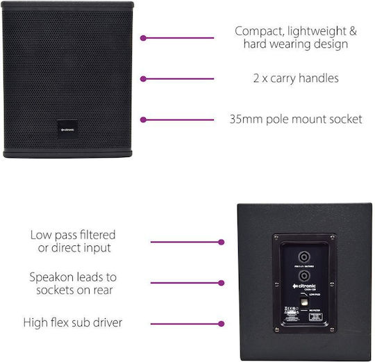Citronic CASA-10B 5015972217849 Passive Subwoofer with Speaker 10" 300W Black