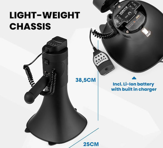 Vonyx Megaphone 90W with Voice Recording USB MP3 Player