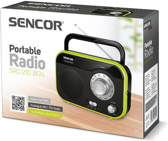 Sencor SRD 210 Retro Portable Radio Electric / Battery Black
