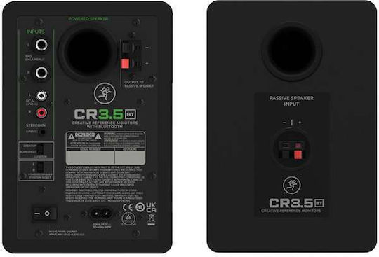 Mackie CR3.5BT Studio Active Speaker 2 No of Drivers with Bluetooth 50W Black (Pair)