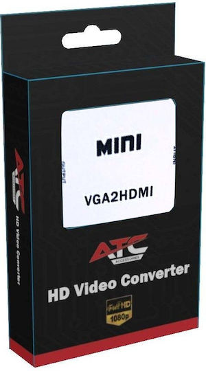 ATC Μετατροπέας VGA female σε HDMI female Λευκό 1τμχ 02.004.0028