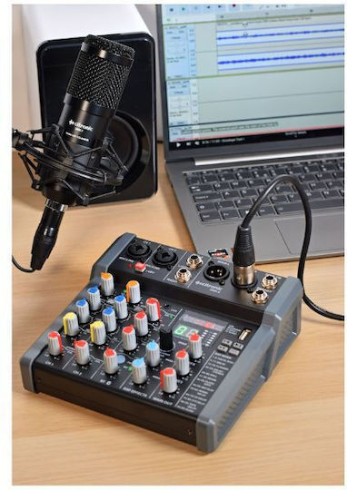 Citronic CMA-6 Active Analog Mixer 6 Channels with Phantom Power 2 XLR Inputs and Bluetooth