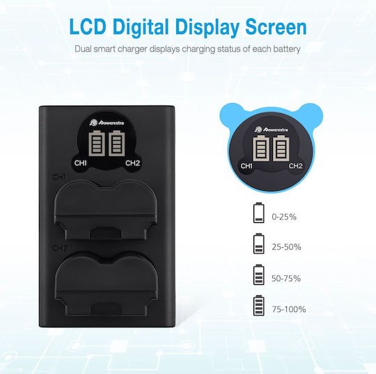 Powerextra Double Battery Charger Compatible with Fujifilm