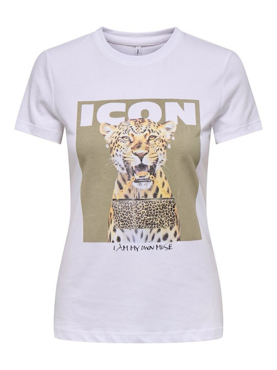Life Women's T-shirt Animal Print White