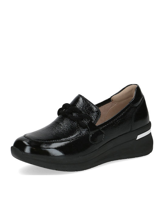 Leather Women's Moccasins in Black Color