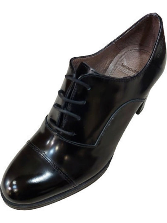 Δερμάτινα Γυναικεία Oxfords σε Μαύρο Χρώμα