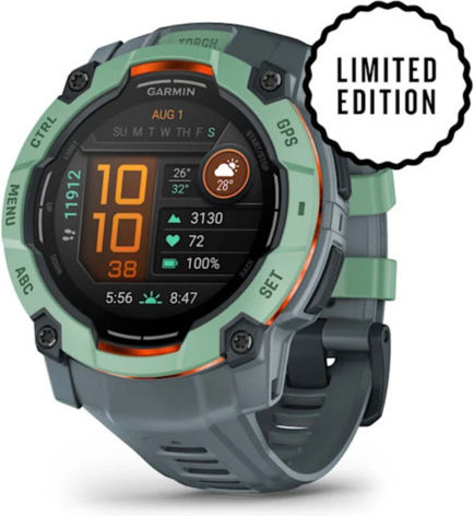 Instinct 3 AMOLED Aluminium 50mm Αδιάβροχο Smartwatch με Παλμογράφο (Neo Tropic with Twilight Band)