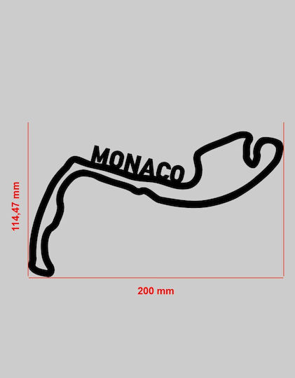 Ακρυλικό Διακοσμητικό Τοίχου Πίστα F1 Monaco 20 X 11,4 Cm Black