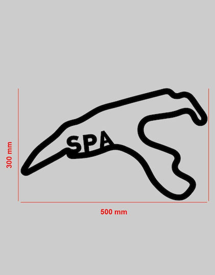 Акрилна декорация за стена F1 писта Спа 50 x 30 см черна