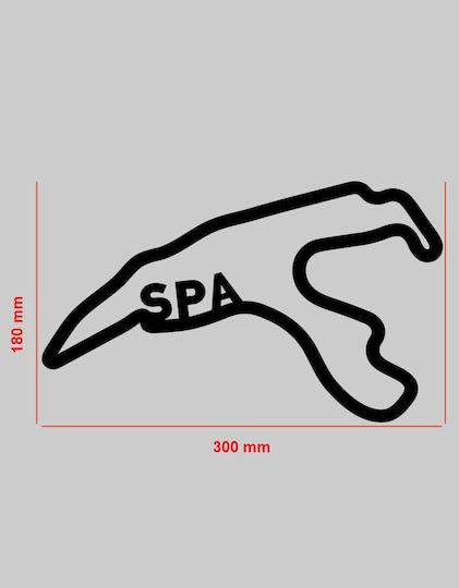 Акрилна декорация за стена F1 писта Спа 30 x 18 см черна