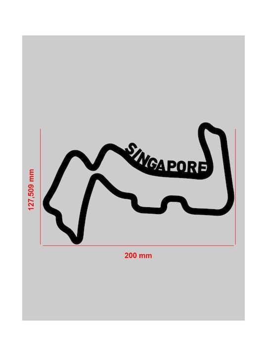 Ακρυλικό Διακοσμητικό Τοίχου Πίστα F1 Singapore 20 X 12,7 Cm Black