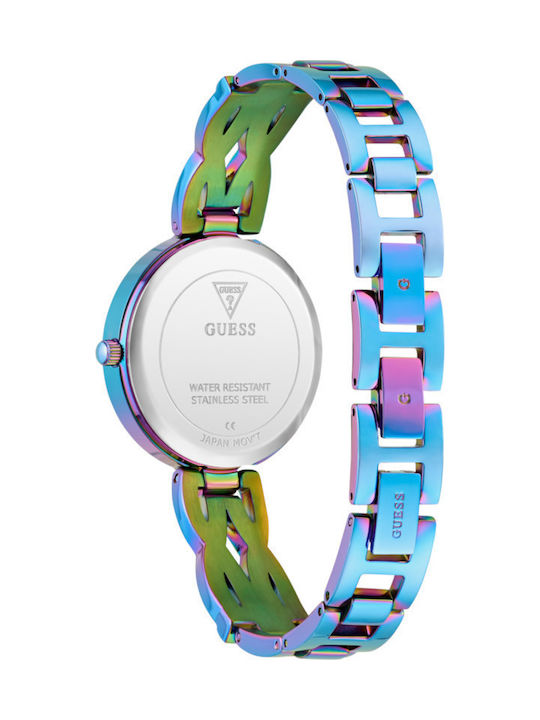 Guess Damen Uhr Chronograph mit Blau Metallarmband