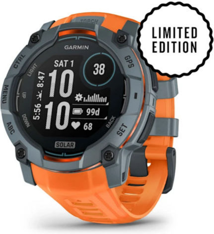 Garmin Instinct 3 Solar Aluminium 50mm Waterproof Smartwatch with Heart Rate Monitor (Twilight with Solstice Band)