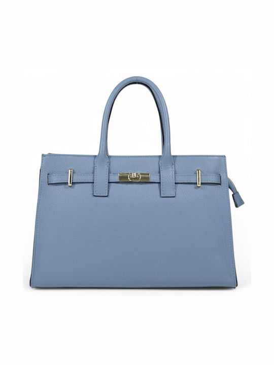 Passaggio Leather Leather Women's Bag Tote Hand Blue