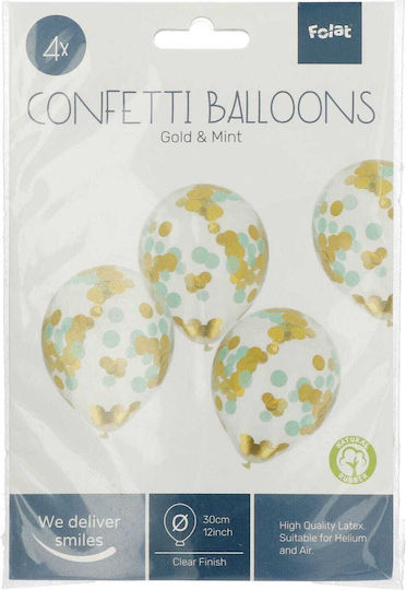 Set of 4 Balloons Latex Transparent 30cm