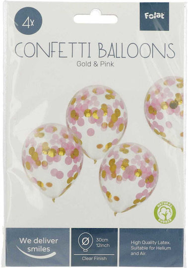 Set of 4 Balloons Latex Transparent 30cm