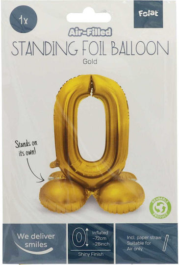 Anzahl Folie Jumbo Gold mit Gestell Basis 72cm