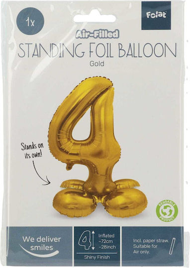 Luftballon Folie Jumbo Zahl Gold Basis 72cm
