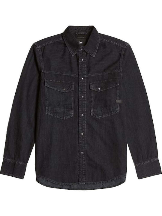Dakota Langärmlig Jeans Hemd Schwarz