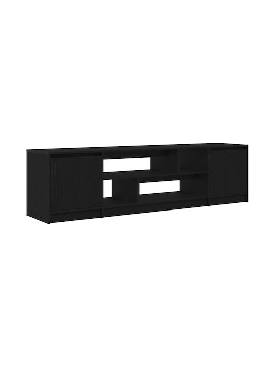 TV Stand Wooden Black Oak L188.5xW41xH50cm