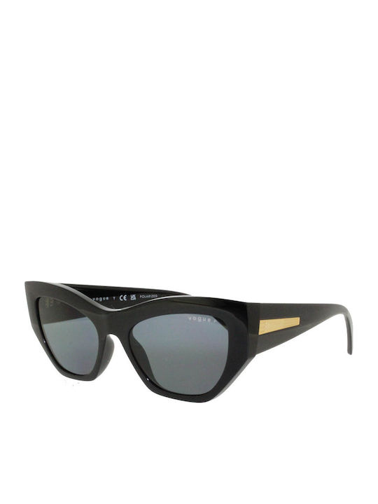 Vogue Women's Sunglasses with Black Plastic Frame and Black Lens VO5607S W44/81